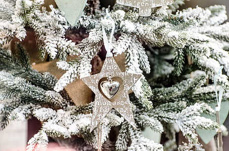 decorazione, argento, tempo di Natale, Bagattella di Natale, cartolina di Natale, bianco, Sparkle