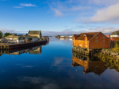 Сволваер, Лофотенские острова, Норвегия, мне?, отражение, воды, Архитектура