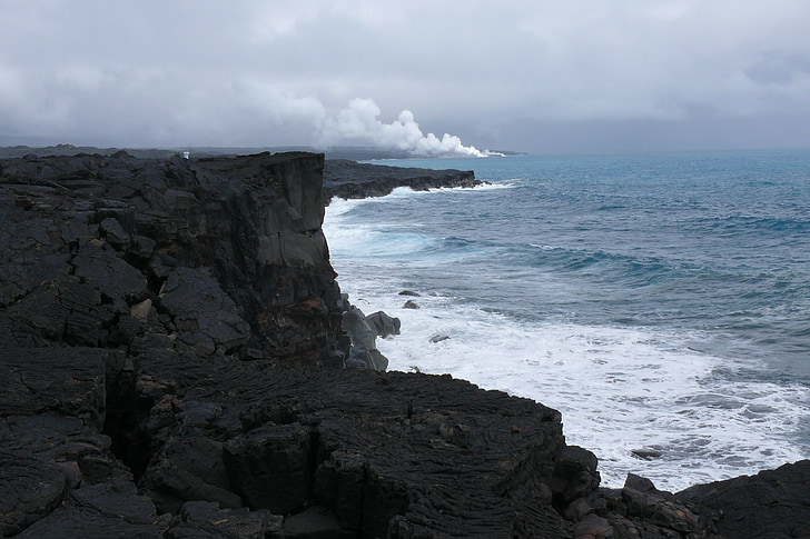 Hawaii, parka nacional, Volcán, naturaleza, lava, Océano, Isla