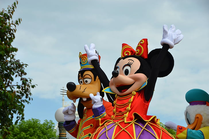 Parade, processionen, Mimi mus, fånig, Disney land