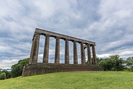 nationella monument i Skottland, Edinburgh, nationella, monumentet, Skottland, Hill, oavslutade