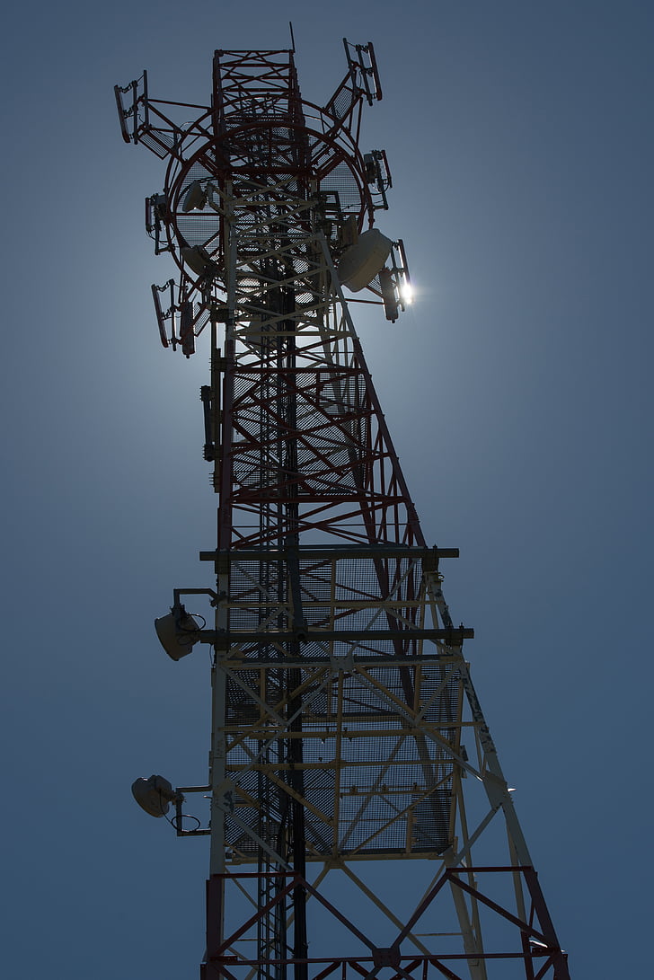 técnica, telecomunicações, vykrývač, antena, o céu, o monumental