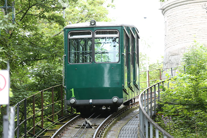 funicular ferroviária, faixa de tráfego, única faixa, tráfego, Skansen, Estocolmo
