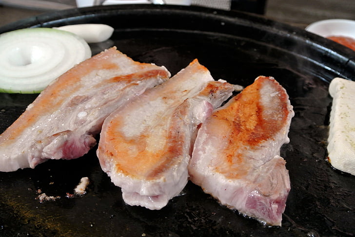 Schweinefleisch, samgyeop, Fleisch, Schwein, Republik korea, koreanisches Essen, Koreanisch