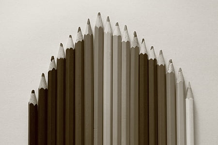 crayons de couleur, échelle de couleurs, noir, blanc, l’arrière-plan, dessin, Coloriage