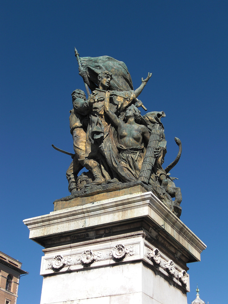 rome, italy, monument, sculpture, art, heroes, statue