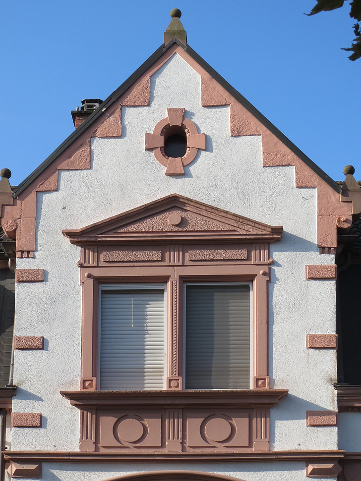kirchenstr, Hockenheim, Gable, frontão, janela, casa, edifício