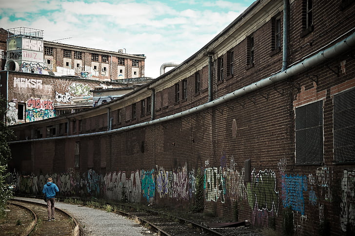 endroits perdus, usine, vieux, périmé, bâtiment, Hall, Ruin