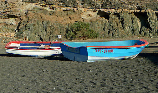 Boote, Angelboote/Fischerboote, Strand, Küste, bunte