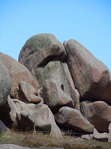 ブルターニュ, コート ド グラニ空港ローズ, 動機岩, 風景, 像, 彫刻