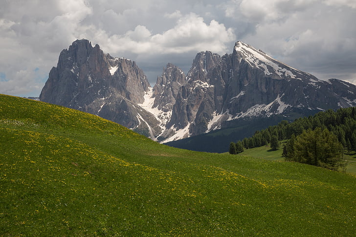 south tyrol, seiser alm, mountains, panorama