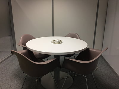 Конференц-зал, кабель, чотири, стільці, Круглий стіл, зустріч, кімната