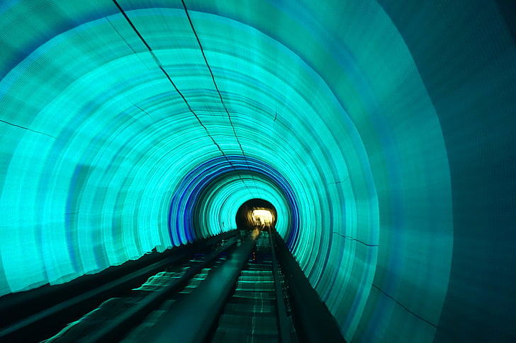 tunnel, hastighet, lampor