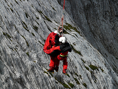 rescue helpers, mountain rescue, emergency, accident, abseil, use, rescue