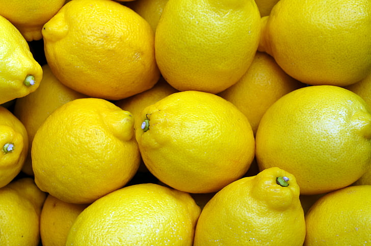 레몬, 노란색, 음식, 과일, 신선한, 감귤 류, 유기