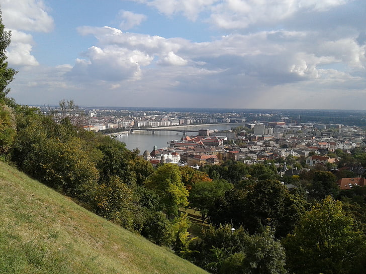 Budapest, foto, dari atas ke bawah, pemandangan kota, Sungai, Eropa, arsitektur