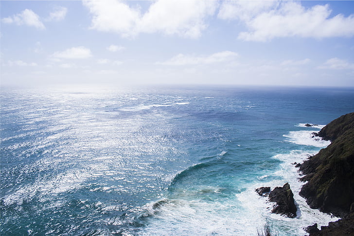 horitzó, oceà, roques, d'aigua salada, Mar, aigua de mar, Costa