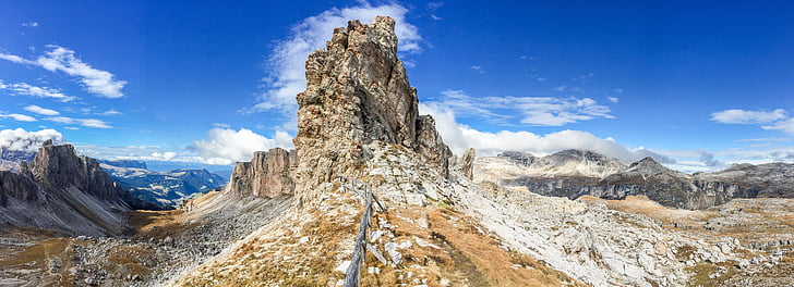 Dolomity, Itálie, Val gardena, Panorama, Jižní Tyrolsko, hory, Rock