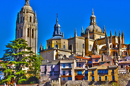 segovia, cathedral, monument, city, architecture, spain, tourism