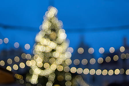 luz, borrosa, Fotografía, Navidad, luces, desenfoque de, bokeh