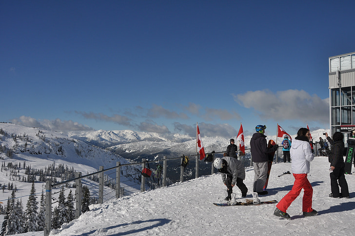 Lyžovanie, Whistler, Kanada, Britská Kolumbia, zimné, Ski, Summit