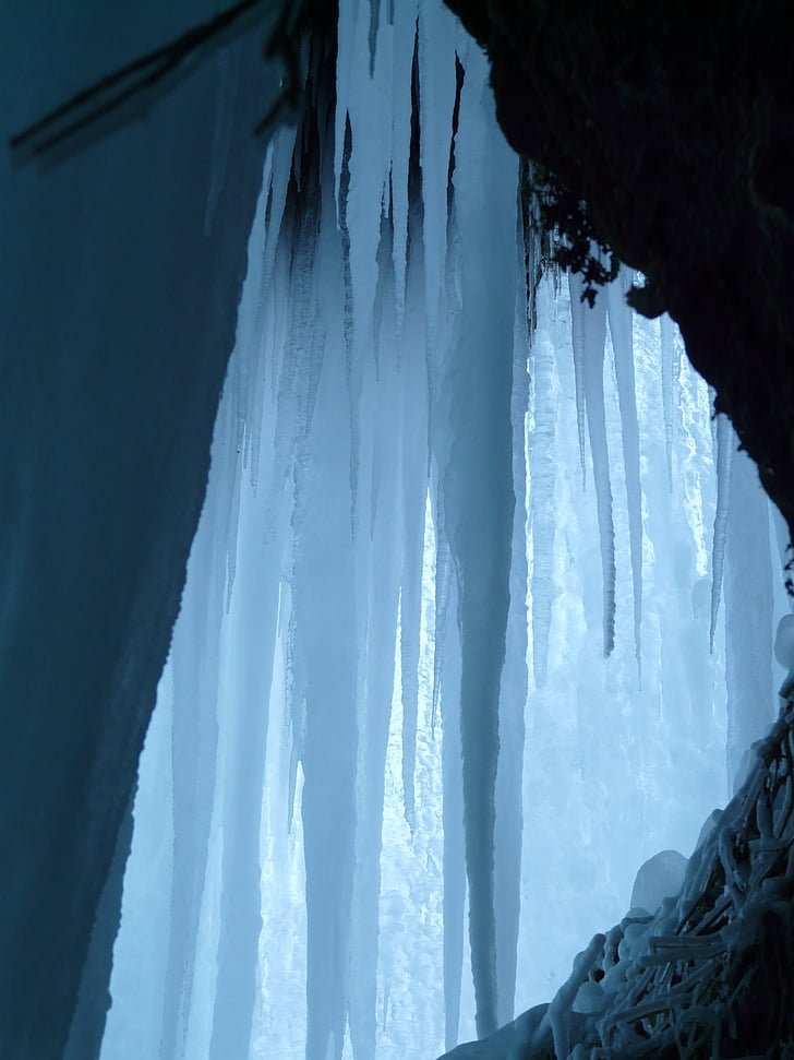 Trang trí, Ice cave, băng rèm, Icicle, đội hình, băng, Thiên nhiên