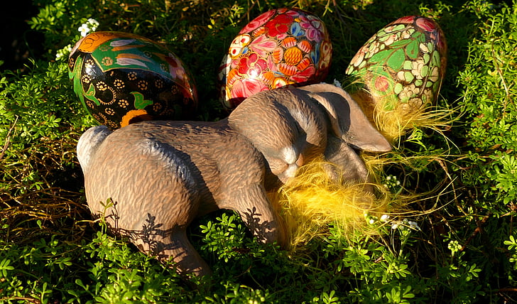 Великдень, Великодній заєць, заєць, заєць, кролик, барвистий, пасхальні прикраси