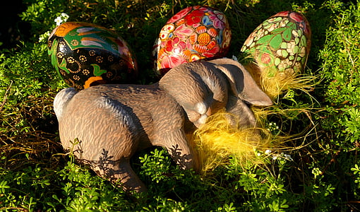 Velikonoce, Velikonoční zajíček, Zajíc, zajíček, králík, barevné, Velikonoční dekorace