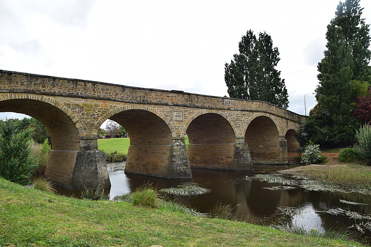 Tasmanië, Richmond, brug, brug - mens gemaakte structuur, rivier, boog, het platform