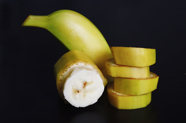 Banana, affettato, pezzi, frutta, cibo e bevande, senza persone, cibo