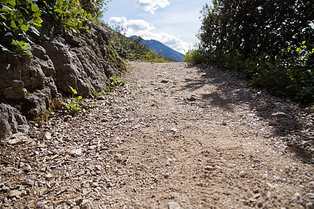 away, lane, hiking, stones, nature, mountain, outdoors
