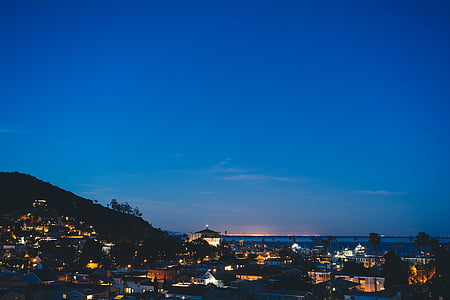 punkt orientacyjny, wieś, nocy, Catalina, Wyspa, noc, Wieczorem