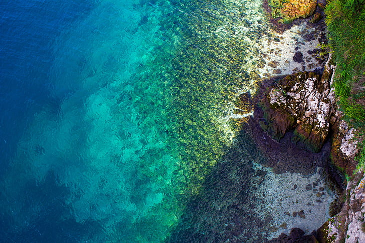 havet, Garda, Rock, kristallklart, stenar, vatten