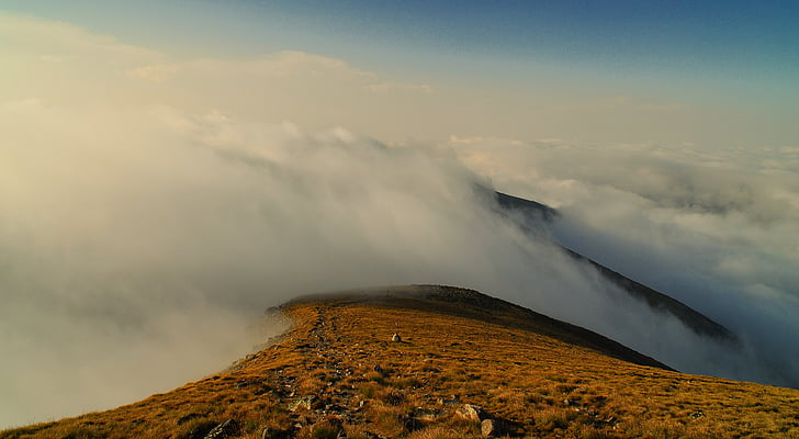 clouds, fog, mountain, mist, landscape, foggy, nature
