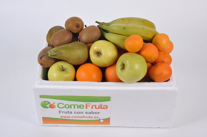 fruit season, pera conference, banana, kiwi, tangerine, apple