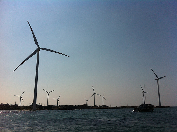 ταξίδια, νησί Jeju, στη θάλασσα, σταθμού ηλεκτροπαραγωγής Wind