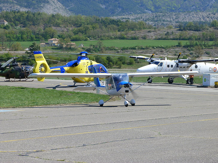 aeronaus, aeròdrom, pista, motor, hèlix, Léger, avió
