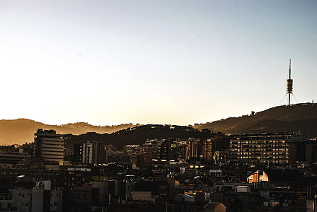 バルセロナ, タワー collserola, カタロニア, 都市, 風景, 表示モード, 都市