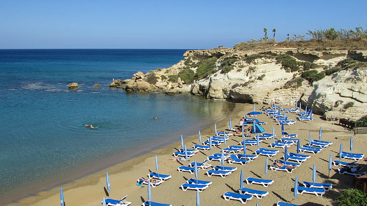 Cypern, Kapparis, brandmans bay, Cove, stranden, havet, turism