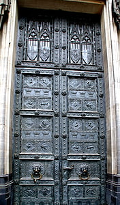 dom, Portal, Köln, vrata, metala, povijesno, Stari