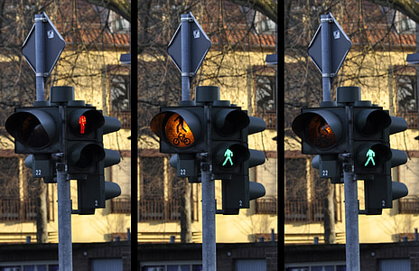 közlekedési lámpa, jel, gyalogos, forgalom, utca, közúti, jel