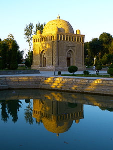 samanid mauzoleum, hrobka, voda, zrcadlení, Ismail samanis, Tholos hrobka, Cihlová architektura