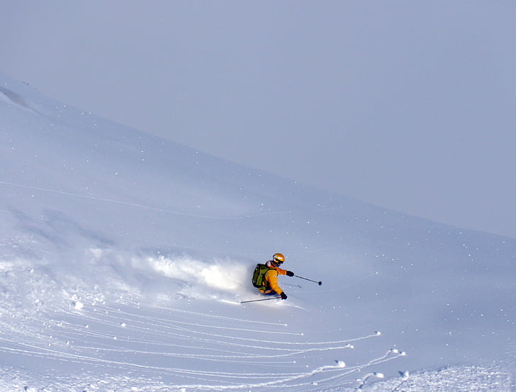 extrem, esquiador, l'hivern, esport, estil de vida, xicot, l'aire lliure