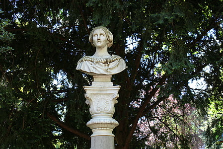 busto de Stephanie, Düsseldorf, patio jardín, escultura, arte, busto