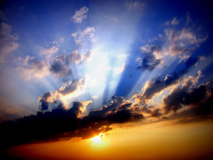 Fotoğraf, gökyüzü, bulut, Güneş, günbatımı, Güneş, bulut, alacakaranlık