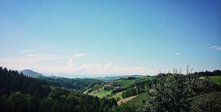 landscape, photography, hills, blue, sky, daytime, clouds