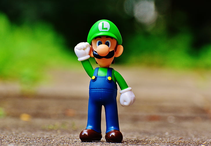 Luigi, Figur, spela, Nintendo, Super, retro, Classic