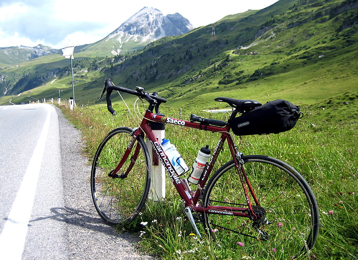 ceļu velosipēds, TRANSALP, Pass, Alpu, Austrija, Tyrol, augsta