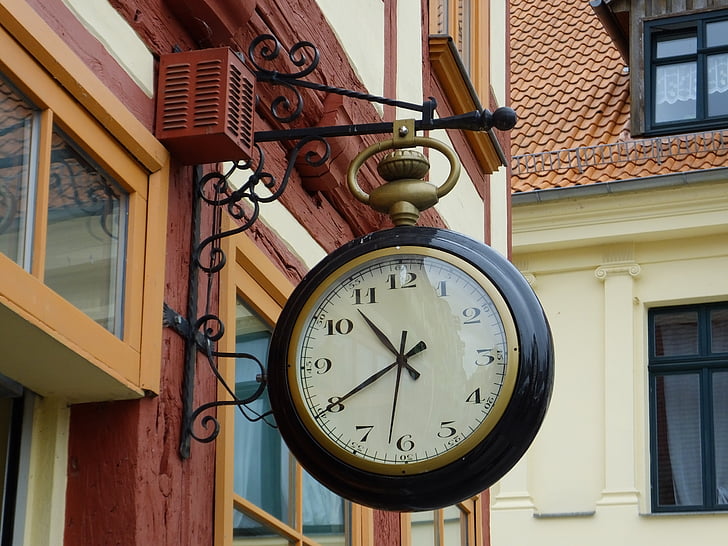 clock, city, antique, architecture, building, old town, analog