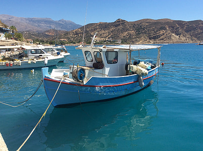 båt, Kreta, fiske, Middelhavet, Hellas, havn